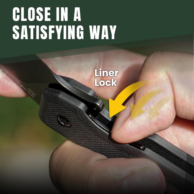 KIZER سكين جيب قابلة للطي Nice Guy، شفرة فولاذية D2 بطول 2.84 بوصة، مقبض G10، سكين EDC صغير، سكاكين قابلة للطي مع قفل ليني للرجال والنساء، سكاكين حادة للتخييم والمشي والصيد والبقاء V3011M1 - Image 5